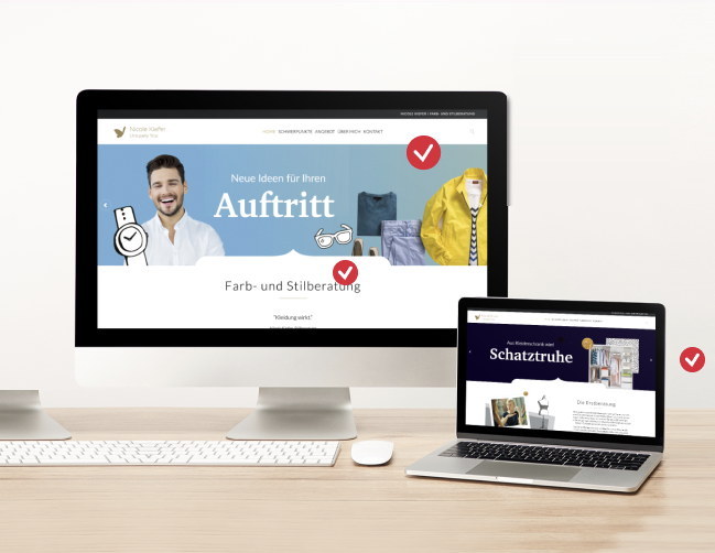 Website-Mockup auf Laptop, Tablet und Smartphone